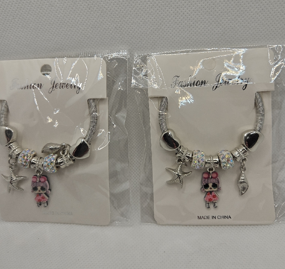 Charming Silver and Pink Bracelet